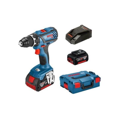 Bosch Trapano avvitatore a batteria GSR 18V-28, con 2 batterie da 5,0 Ah al litio, L-BOXX - 06019H4101