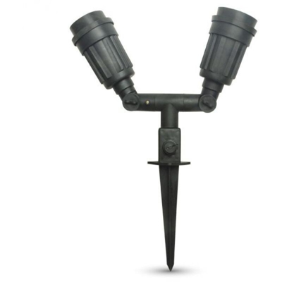 Picchetto con Portalampada E27 Doppio IP44 - V-TAC
