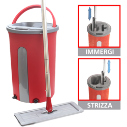 Maury'S Round Flat Mop Lavapavimenti Con 2 Ricambi Manico E Strizzatore características