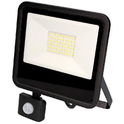 LED Proiettore a LED con rilevatore di movimento - 50W 4000 Lumen - 4000K- Nero - EDM