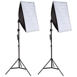 2x Lampada Da Studio Fotografico + Soft Box, Modello 1 - Nero características