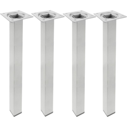 Gambe quadrato. Piedini da tavolo per mobili e scrivania in acciaio grigio 40cm 4-pack - Primematik en oferta
