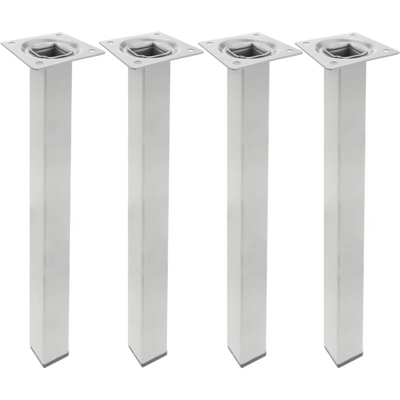 Gambe quadrato. Piedini da tavolo per mobili e scrivania in acciaio grigio 40cm 4-pack - Primematik