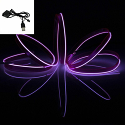 Stringa LED elettroluminescente flessibile per decorazione interni auto Collegamento - Cavetto USB, Colore/Lunghezza - Viola 3 Metri - STICKERSLAB en oferta