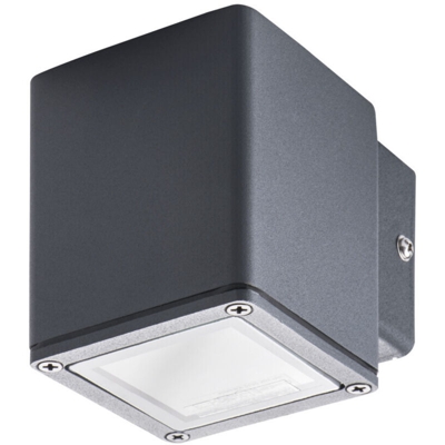 lampada giardino 1 luce 220-240 volt CE GU10 IP44 alluminio antracite esterno quadrato kan 29000 - KANLUX