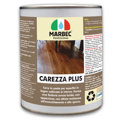 CAREZZA PLUS 1LT | Finitore ceroso in pasta per superfici in legno per superfici in legno - MARBEC