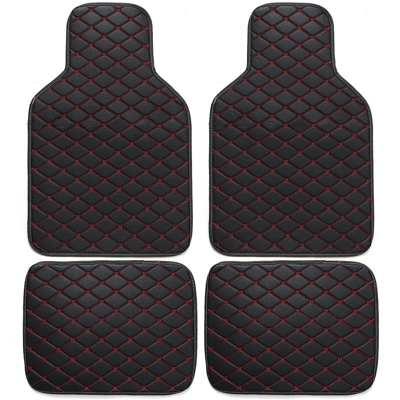 Tappetino per auto anteriore e posteriore in pelle sintetica impermeabile universale 4 pezzi - INSMA
