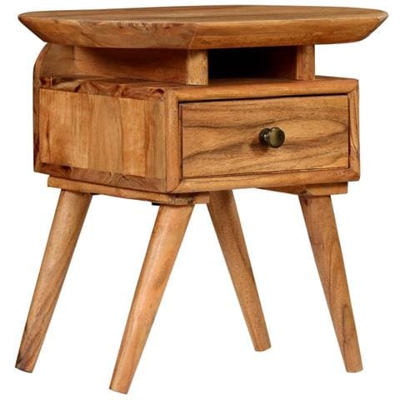 Comodino In Legno Massello Di Acacia 45x35x45 Cm