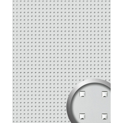 Pannello effetto lamiera metallica WallFace 10053 3D QUAD disegno quadrato Rivestimento autoadesivo argento 2,60 mq