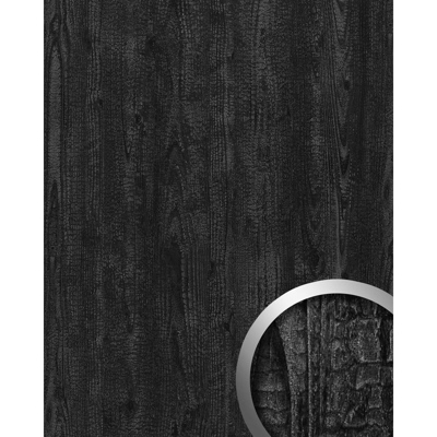 Pannello murale aspetto legno WallFace 20224 CARBONIZED WOOD rivestimento murale liscio con used look opaco autoadesivo resistente all'abrasione