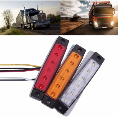 Luce laterale 12V con 6 LED SMD per auto e camion Colore - Bianco - STICKERSLAB