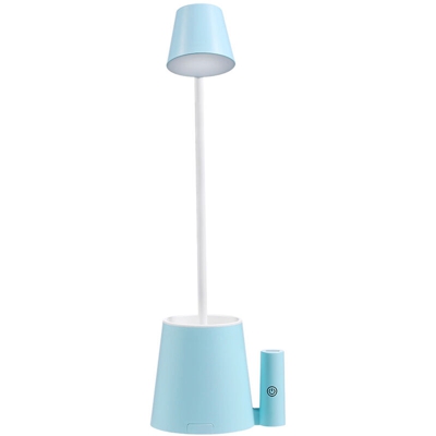 lampada da lettura a led con portapenne e piccolo ventilatore blu 122 * 95 * 381mm - ASUPERMALL