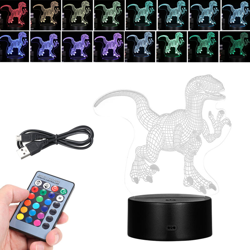 Lampada da tavolo colorata con telecomando a LED base nera (colorata + touch + telecomando) Dinosaur-23 - ASUPERMALL precio