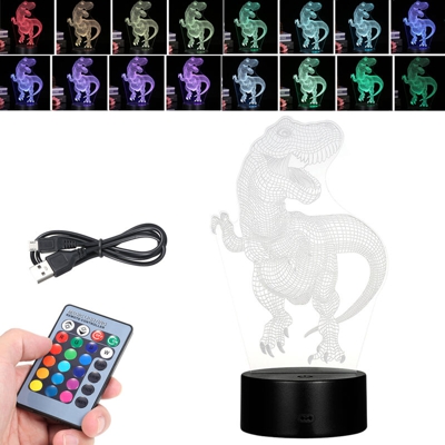Lampada da tavolo colorata con telecomando a LED base nera (colorata + touch + telecomando) dinosaur-33 - ASUPERMALL
