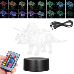 Lampada da tavolo colorata con telecomando a LED base nera (colorata + touch + telecomando) dinosaur-38 - ASUPERMALL características