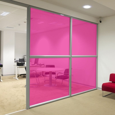 Pellicola trasparente colorata adesiva per vetrate in 8 colori Colore - Rosa, Misura - 152cm x 5 Metri - STICKERSLAB