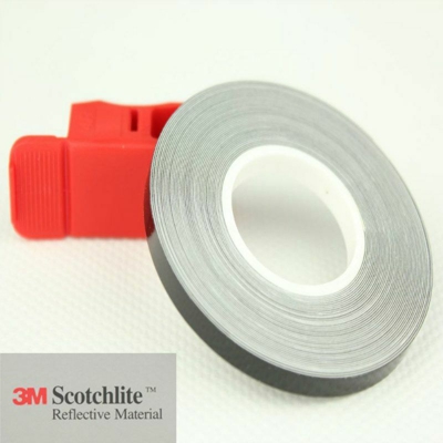 Strisce ? per cerchi moto adesive rifrangenti - 7mm x 6MT Colore - Nero (10mm x 6 Metri), Modello - Con applicatore - 3M