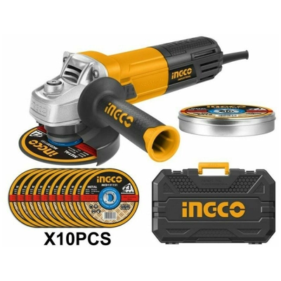 Ingco - Flex smerigliatrice angolare Ø 115 mm 950w kit in valigetta con 10 dischi