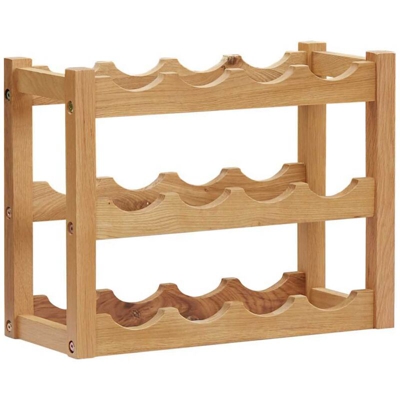 Cantinetta per 12 Bottiglie 47x21x36 cm in Legno Massello di Rovere - VIDAXL