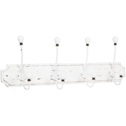 Appendiabiti a parete, ganci appendiabiti attaccapanni da muro in legno e ferro, gancio per giacche cappotti, L65xPR10xH21 cm - BISCOTTINI en oferta