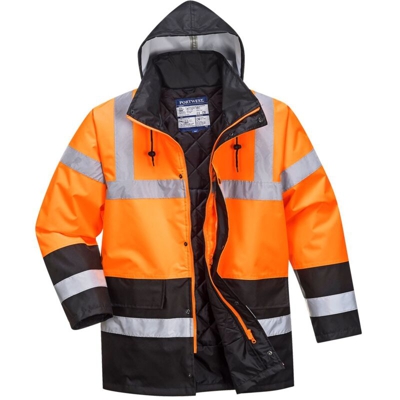 Giaccone ad alta visibilità imbottito arancio/navy, misura m - Portwest