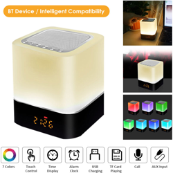 Altoparlante bluetooth a LED touch night light music smart desk lamp alarm clock player - ASUPERMALL características