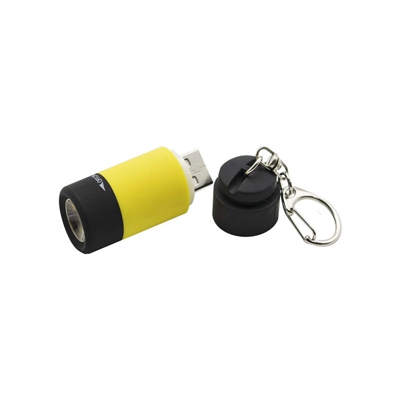 Portachiavi Torcia Led COB USB IP65 giallo e nero - LEDLEDITALIA