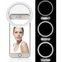 BS - Anello flash portatile selfie foto clip cellulare ricaricabile selfie ring light en oferta