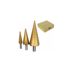 Tp - Kit Set Fresa A Gradini Scalini Conica Hss 4-32 4-20 4-12 Mm Allargafori Punta en oferta