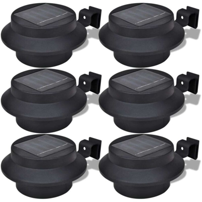 Lampade Solari 6 pz Luci per Recinzioni Nere - VIDAXL