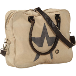Vidaxl - Borsa a Mano 40x54cm in Tela e Vera Pelle Beige precio