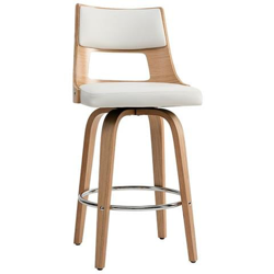 Sgabello Da Bar Scandinavo Bianco E Legno Chiaro Garbo en oferta