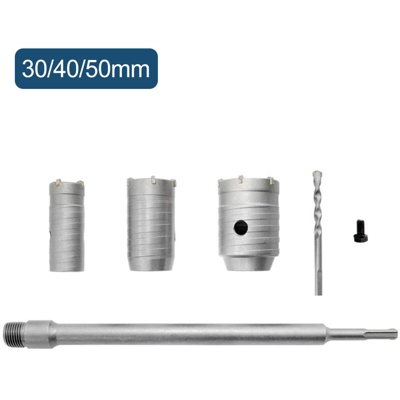 Set di seghe a tazza da 30/40/50 mm con gambo tondo da 350 mm e punta da trapano - ASUPERMALL