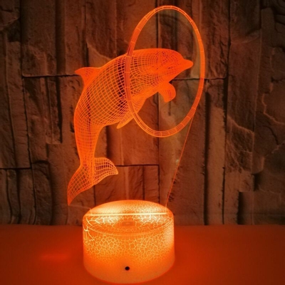 Dolphin 3D night light 3D vision light 1-99 sedile nero colorato: interruttore tattile - ASUPERMALL