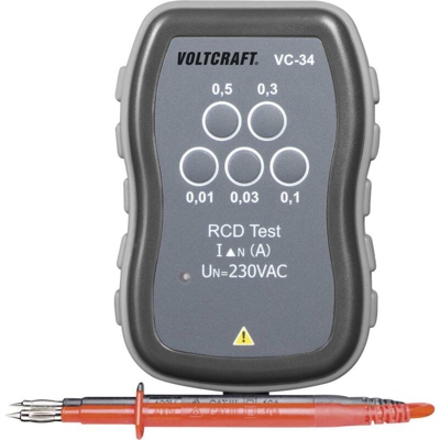 VOLTCRAFT VC-34 Tester rapido per interruttore differenziale CAT III 250 V
