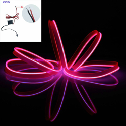 Stringa LED elettroluminescente flessibile per decorazione interni auto Collegamento - DC 12V, Colore/Lunghezza - Viola 3 Metri - STICKERSLAB características