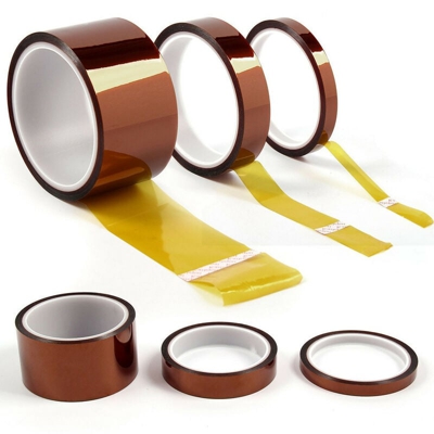 Nastro adesivo KAPTON tape in polyamide alte temperature fino a 300° protezione termica BGA da 33 Metri Misura - 10mm x 33mt ( 2 Rotoli) - STICKERSLAB