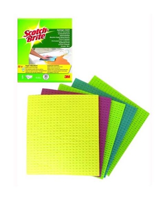 Panni Spugna 3M Scotch-Brite Colori Assortiti Cm. 18X19 10 Confezioni Da 5 Pz