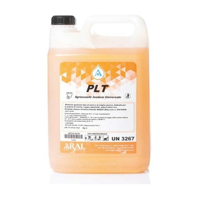 PLT Aral Sgrassante Decerante Universale Inodore Ideale per tutte le Superfici Tanica 5 Kg Italiano