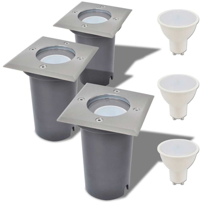 Faretti Carrabili a LED 3 pz Quadrati per Esterno - VIDAXL