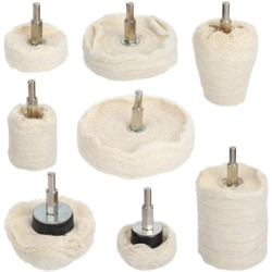 Disco lucidante per trapano, 8 pezzi Tampone lucidante in cotone per metallo (alluminio / acciaio inossidabile / cromo / lega / ottone) legno precio