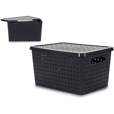 Cliccandoshop - Scatola portaoggetti con coperchio Plastica (36 x 25 x 47 cm) 40 L