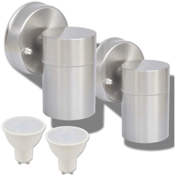 Vidaxl - Lampada LED da Parete 2 pz Acciaio Inox Proiezione Basso en oferta