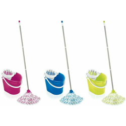 Set Lavapavimenti Secchio Strizzatore Straccio Frange Mop Classic Colorata 52078 - Color: Blu - LEIFHEIT precio