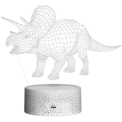 Lampada da tavolo colorata con telecomando a LED dinosaur-38 (base crack colorata + touch + telecomando) - ASUPERMALL