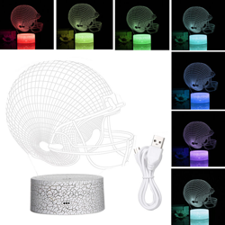 Lampada da tavolo 3D con luce notturna (fornita senza batteria) base colorata con crepe + casco tattile - ASUPERMALL en oferta