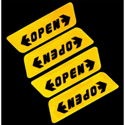 Adesivi di sicurezza per portiera auto rifrangenti, con scritta OPEN Colore - Giallo - STICKERSLAB en oferta