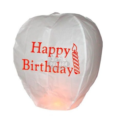 Lanterna Cinese Volante Happy Birthday 105X60Cm Sky Lanterns - PERAGASHOP