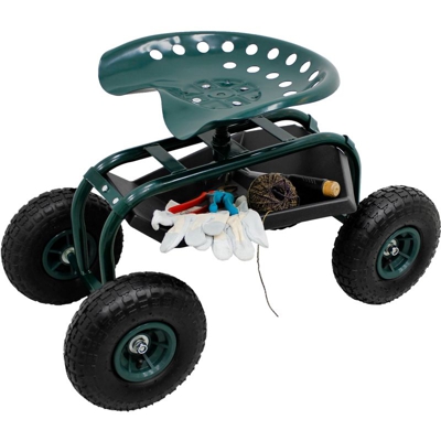 Seduta sgabello per giardinaggio con ruote orto giardino potatura sella mobile - ECD GERMANY