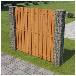 Pannello di Recinzione con Pali a Gabbione Legno FSC 180x180 cm en oferta